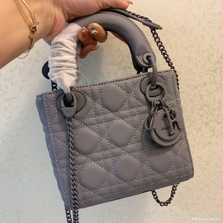 Cheap Ultramatte Dior Mini Lady Bag Cannage Calfskin Grey 0815 Luxury